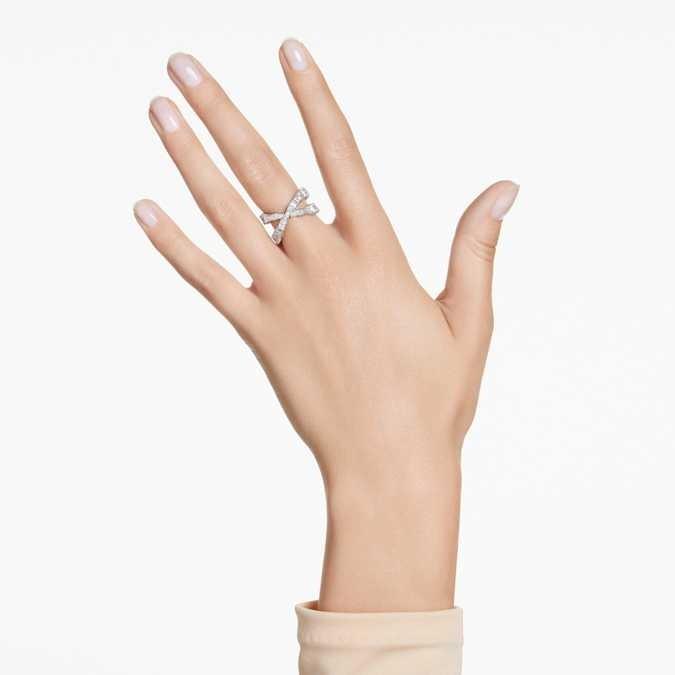 Hyperbola ring with white crystals - SWAROVSKI