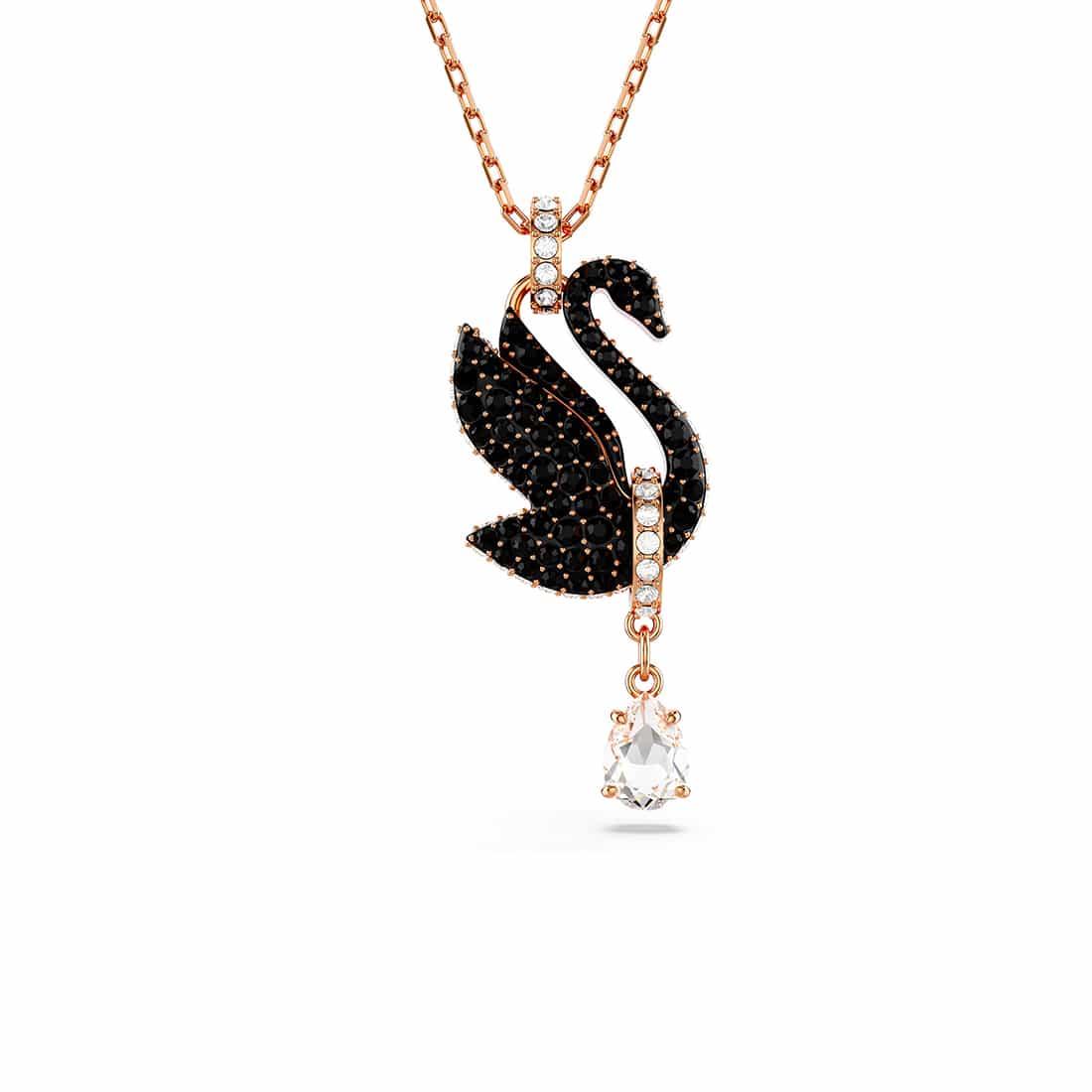 Collana Swan con cristalli neri - SWAROVSKI