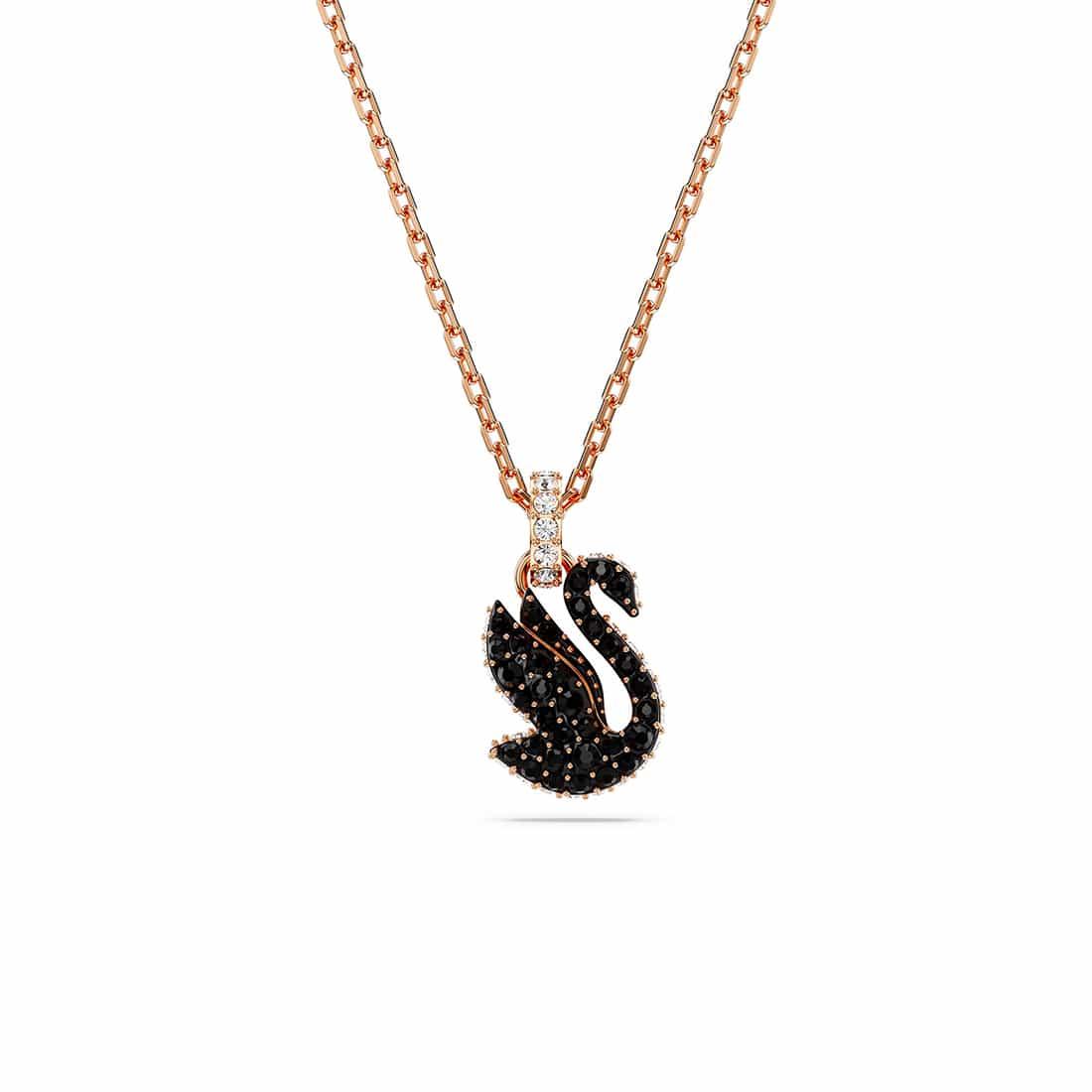 Collana Swan con cristalli neri - SWAROVSKI