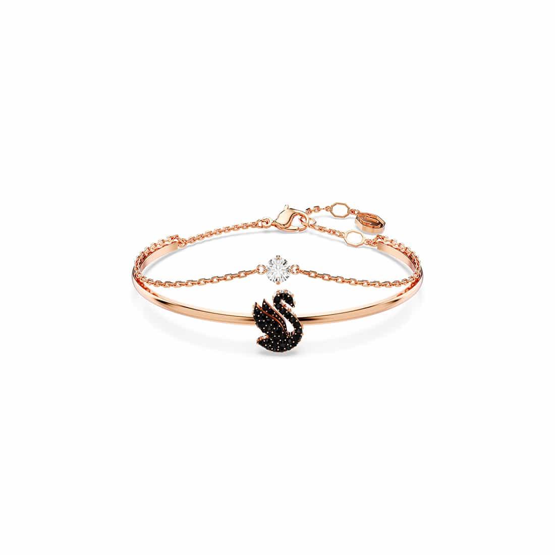 Bracciale rigido Swan con cigno nero - SWAROVSKI