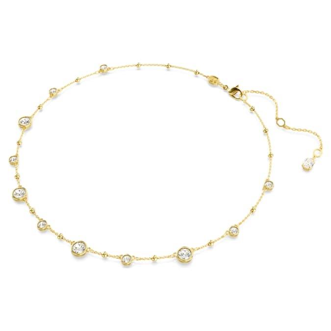 Imber golden necklace with white crystals - SWAROVSKI