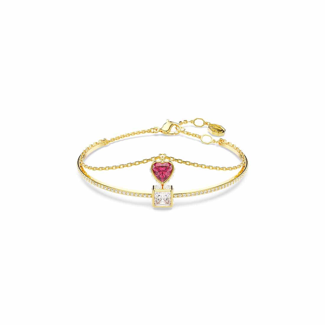 Bracciale rigido Chroma con cuore rosso - SWAROVSKI