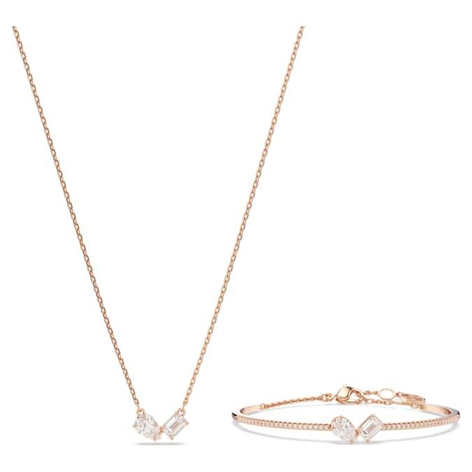 Mesmera necklace and bracelet set with white crystals - SWAROVSKI