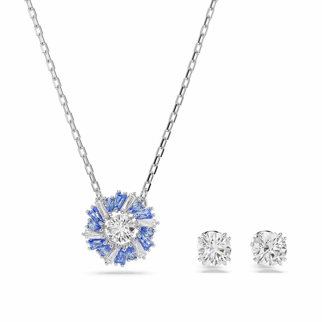 Idyllia set with blue flower crystals - SWAROVSKI