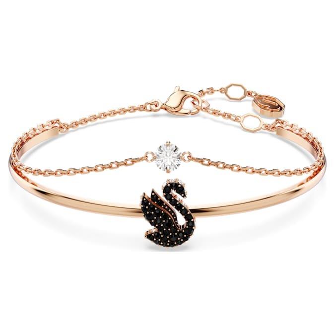 Bracciale Iconic Swan con cristalli neri - SWAROVSKI