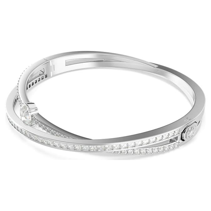 Rigid bracelet with white crystals - SWAROVSKI