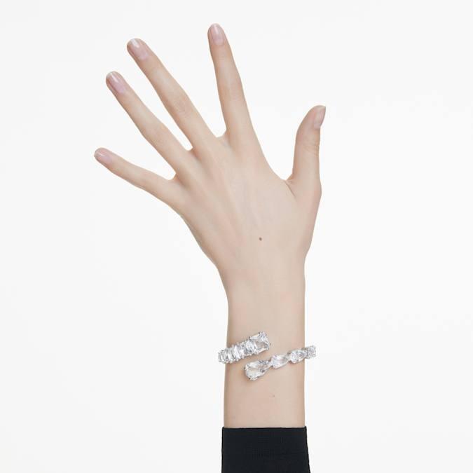 Matrix rigid bracelet with white crystals - SWAROVSKI