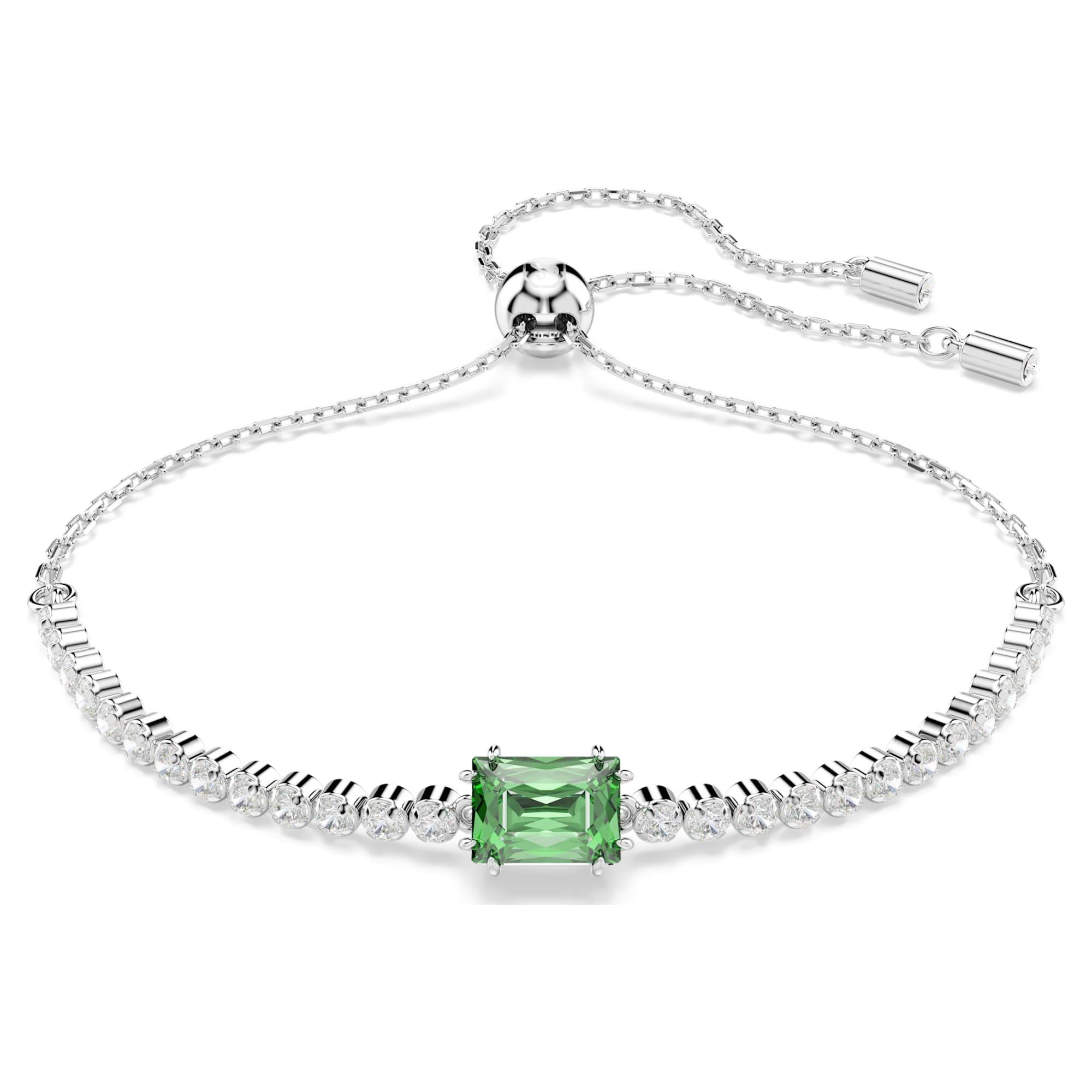 Matrix tennis bracelet with green zircon - SWAROVSKI