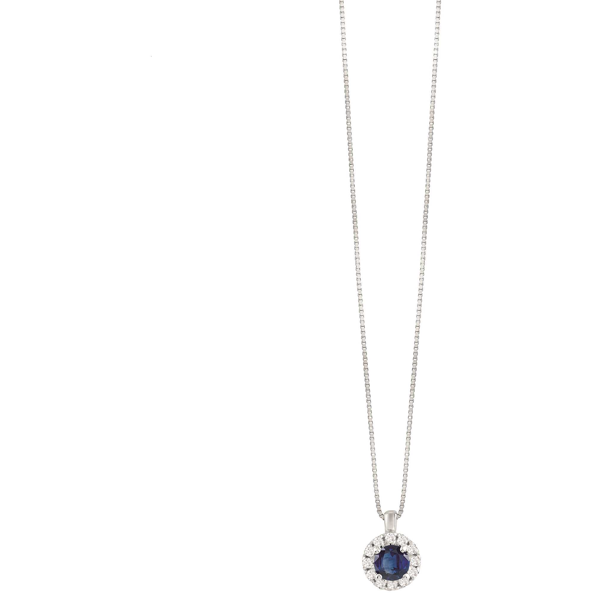 18 kt white gold necklace with diamond and sapphire 42 cm Bliss Regal - BLISS