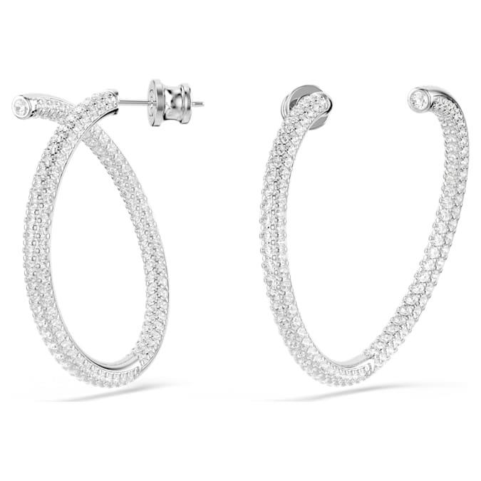 Hoop earrings with white crystals - SWAROVSKI