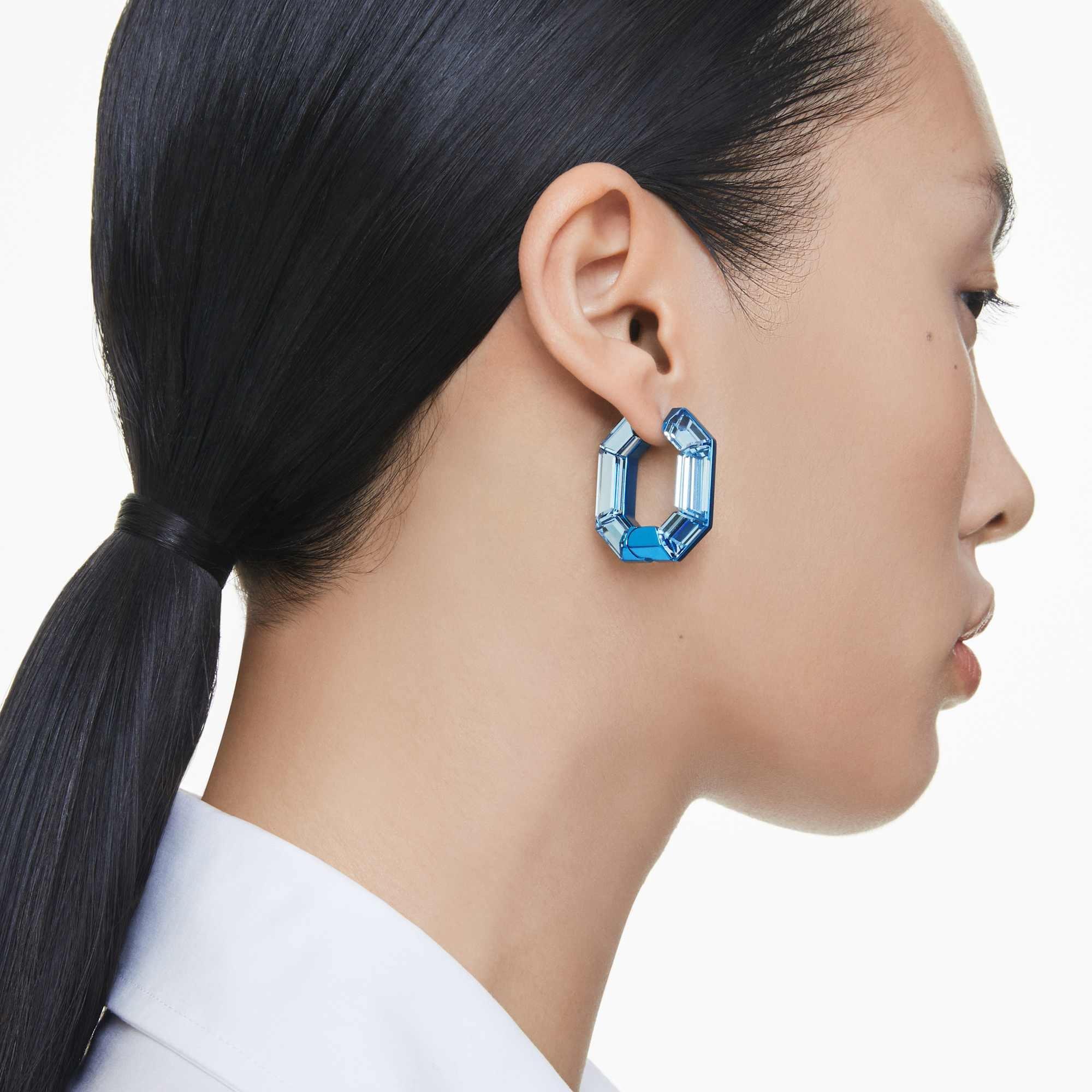 Pendientes de aro Lucent con cristales azules - SWAROVSKI