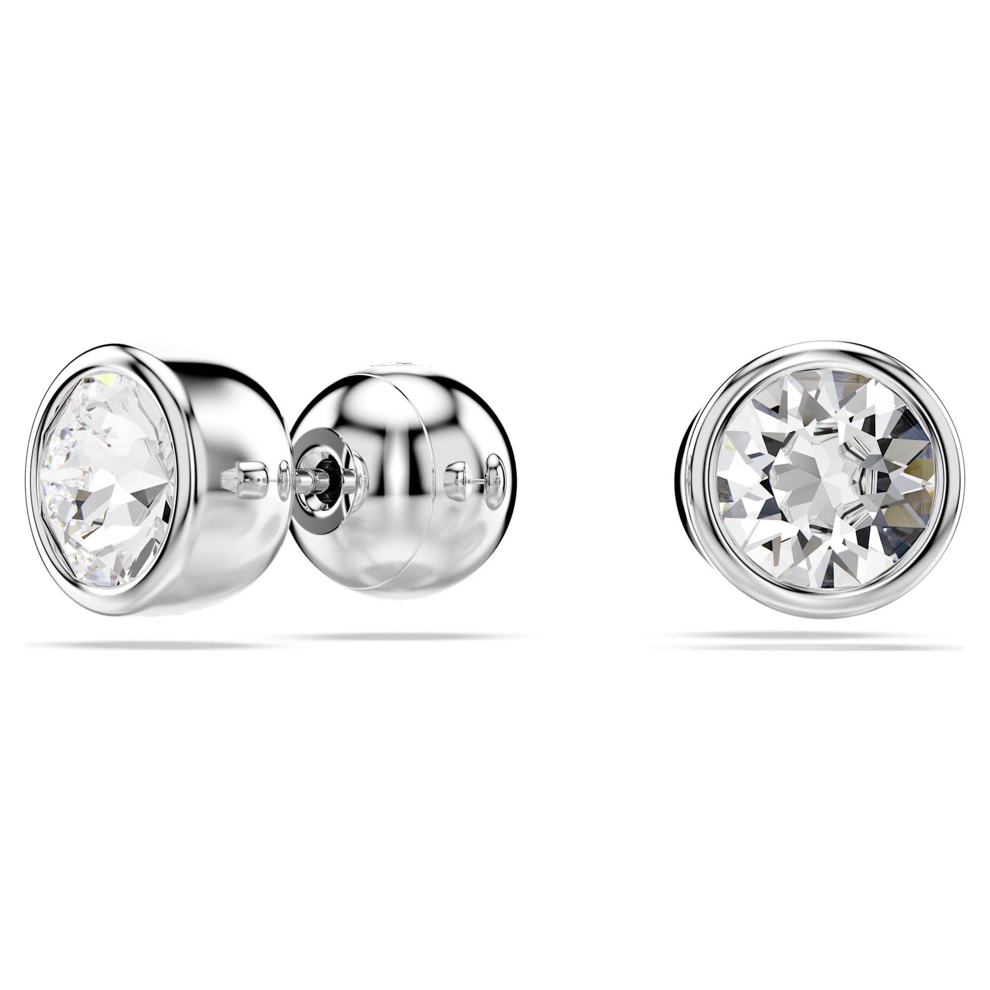 Imber stud earrings with white crystals - SWAROVSKI