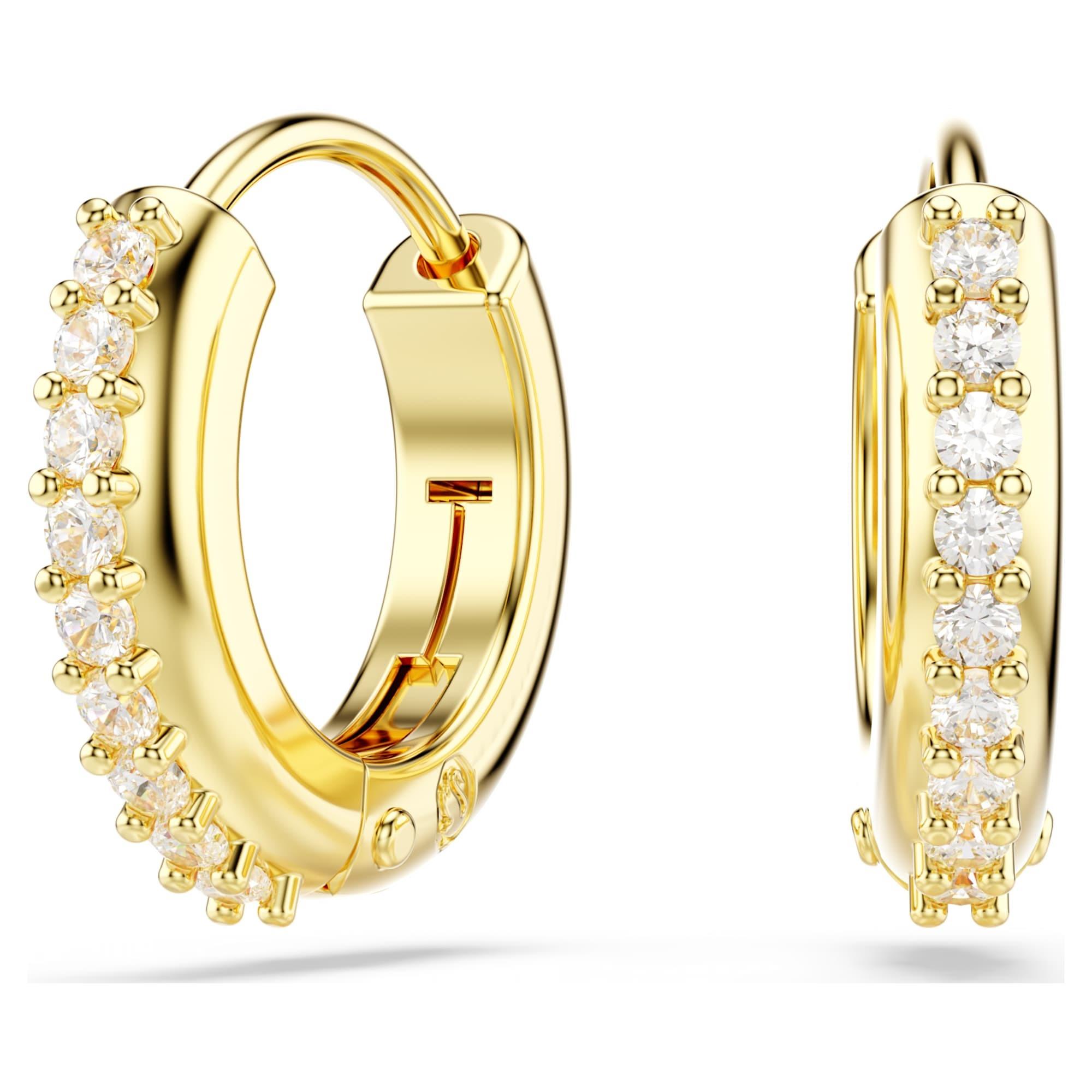 Matrix hoop earrings with white zircon - SWAROVSKI