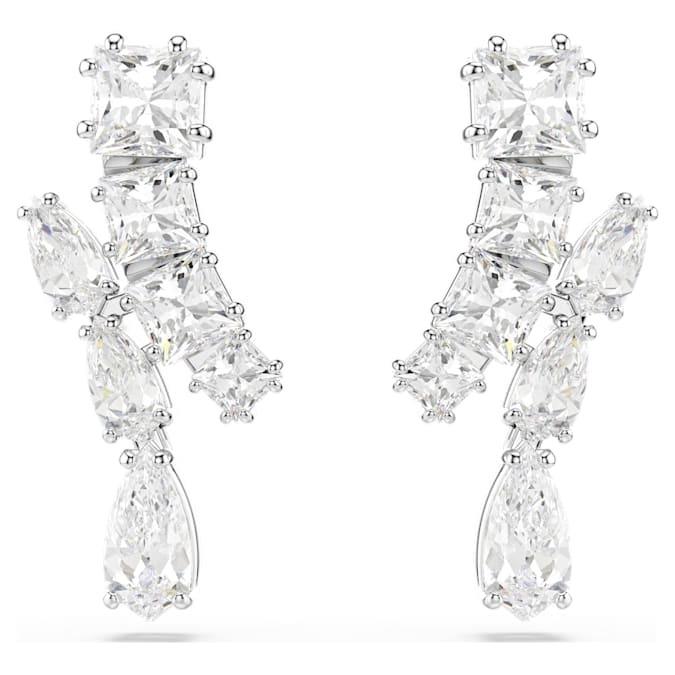 Matrix mixed earrings with white zircons - SWAROVSKI