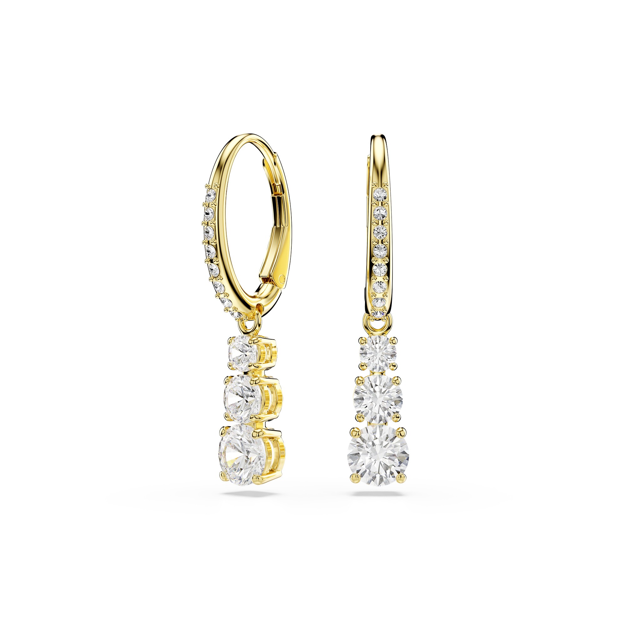 Stilla Attract hoop earrings in gold - SWAROVSKI