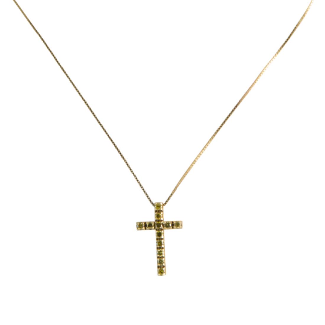 Ciondolo  in oro giallo con diamanti naturali gialli trattati ct 0.20 misura 2.40 - ALFIERI & ST. JOHN