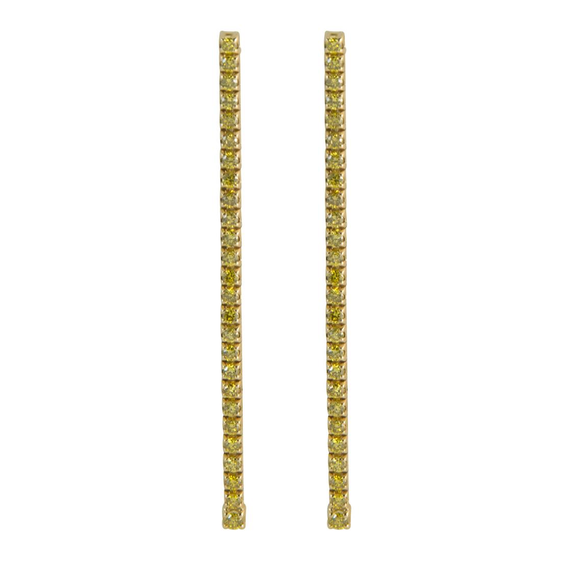 pendientes en oro amarillo con diamantes amarillos ct 2.25 med 14.00cm - ALFIERI & ST. JOHN