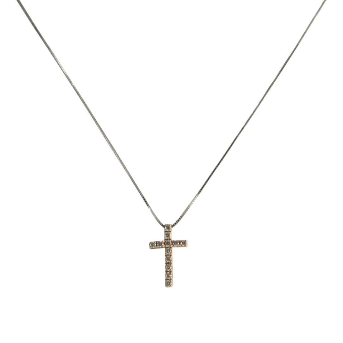 Ciondolo  in oro rosa con diamanti ct 0.20 misura 2.40cm - ALFIERI & ST. JOHN