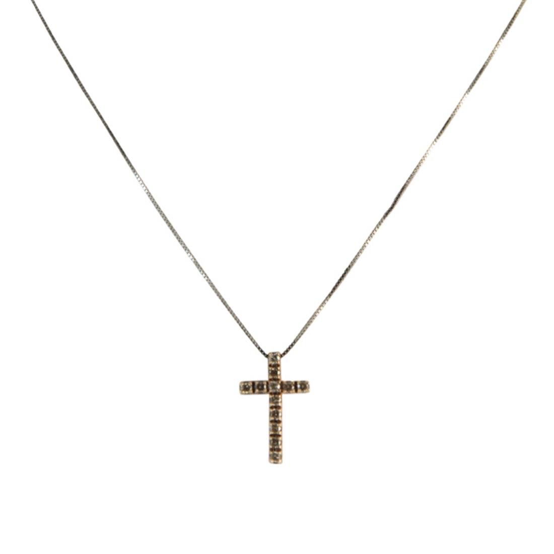 Ciondolo  in oro rosa con diamanti brown ct 0.20 misura 2.40cm - ALFIERI & ST. JOHN