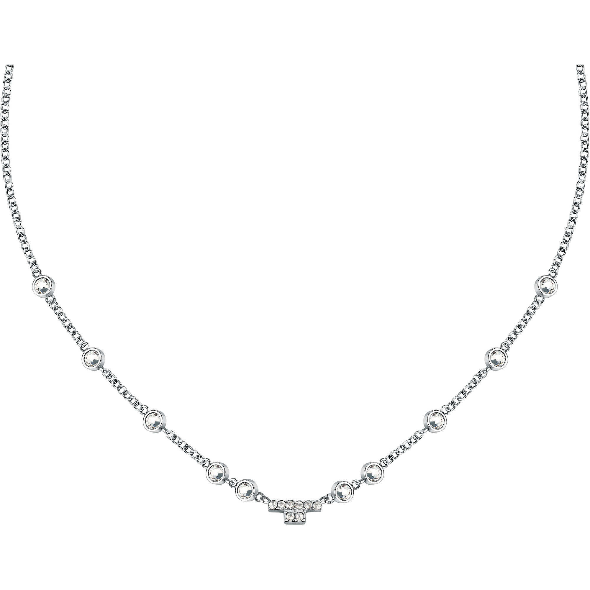 Collana T-Shape in acciaio con pietra - TRUSSARDI