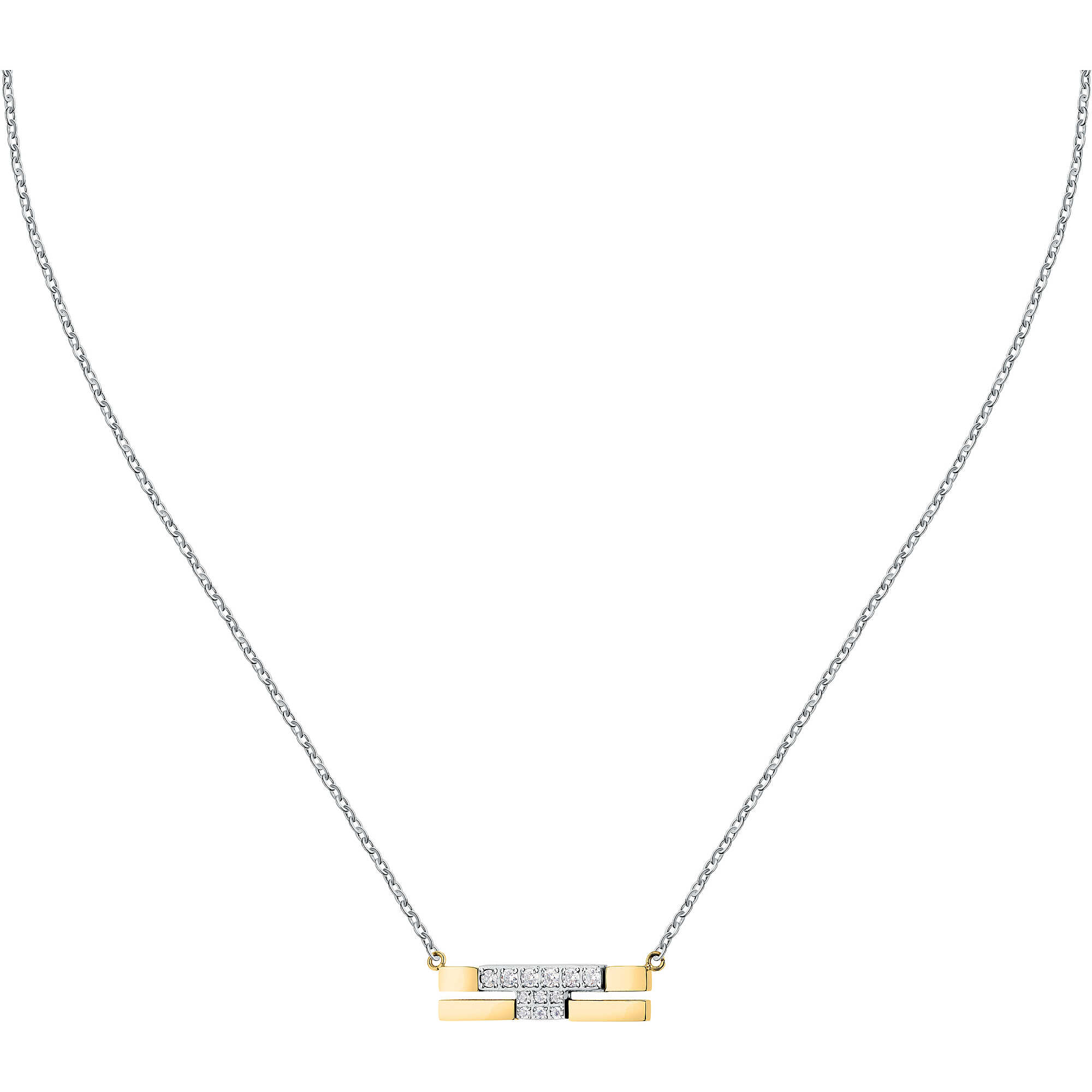 Collana T-Shape in acciaio con pietra - TRUSSARDI