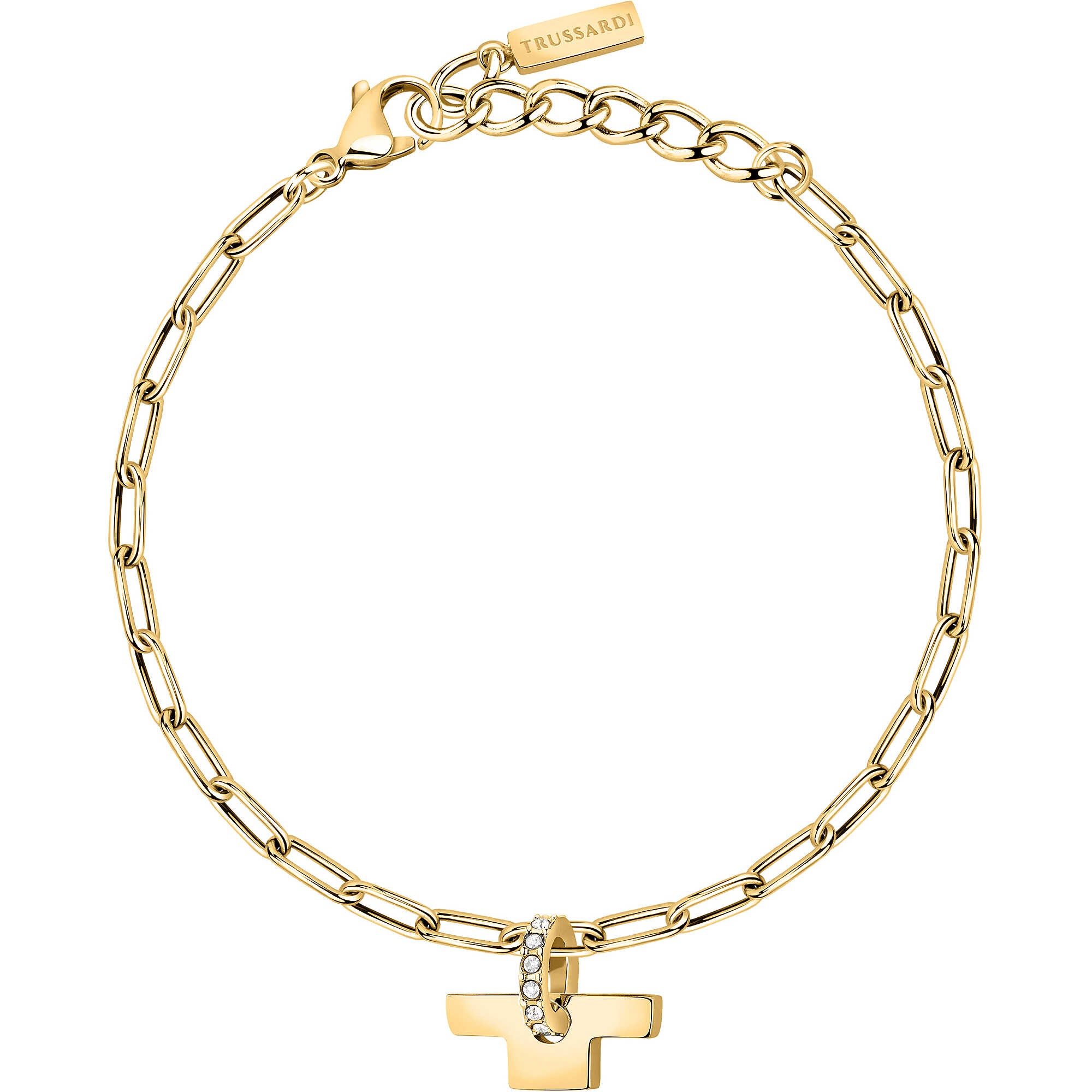 Bracciale T-Shape in acciaio con pietra - TRUSSARDI