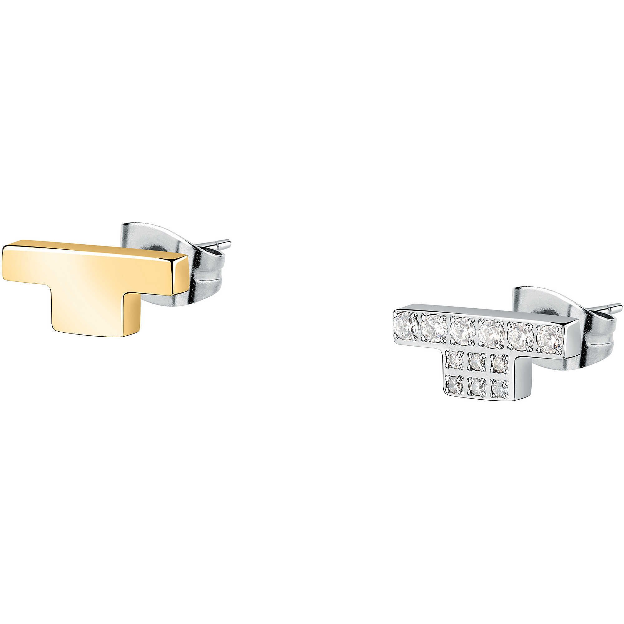 Orecchini a cerchietto in argento con zirconia cubica verde - TRUSSARDI