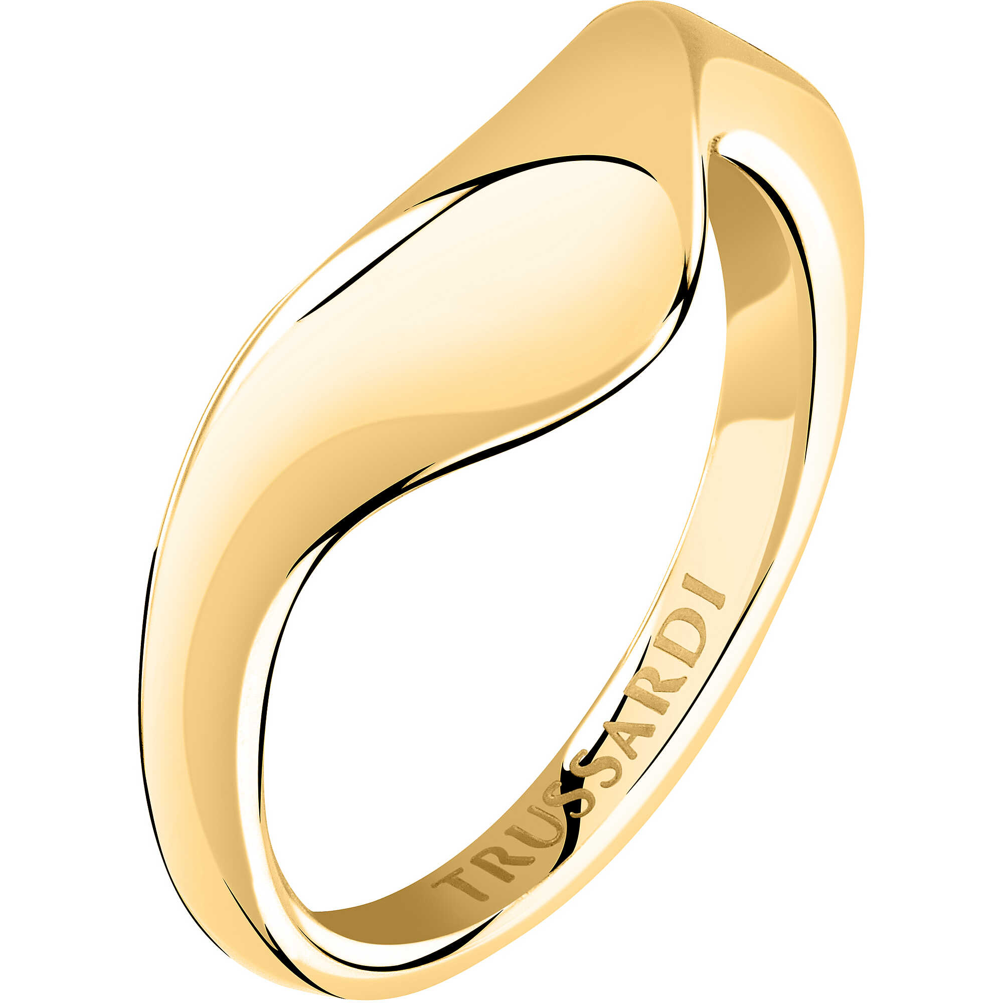 Anello in acciaio con finitura pvd oro - TRUSSARDI