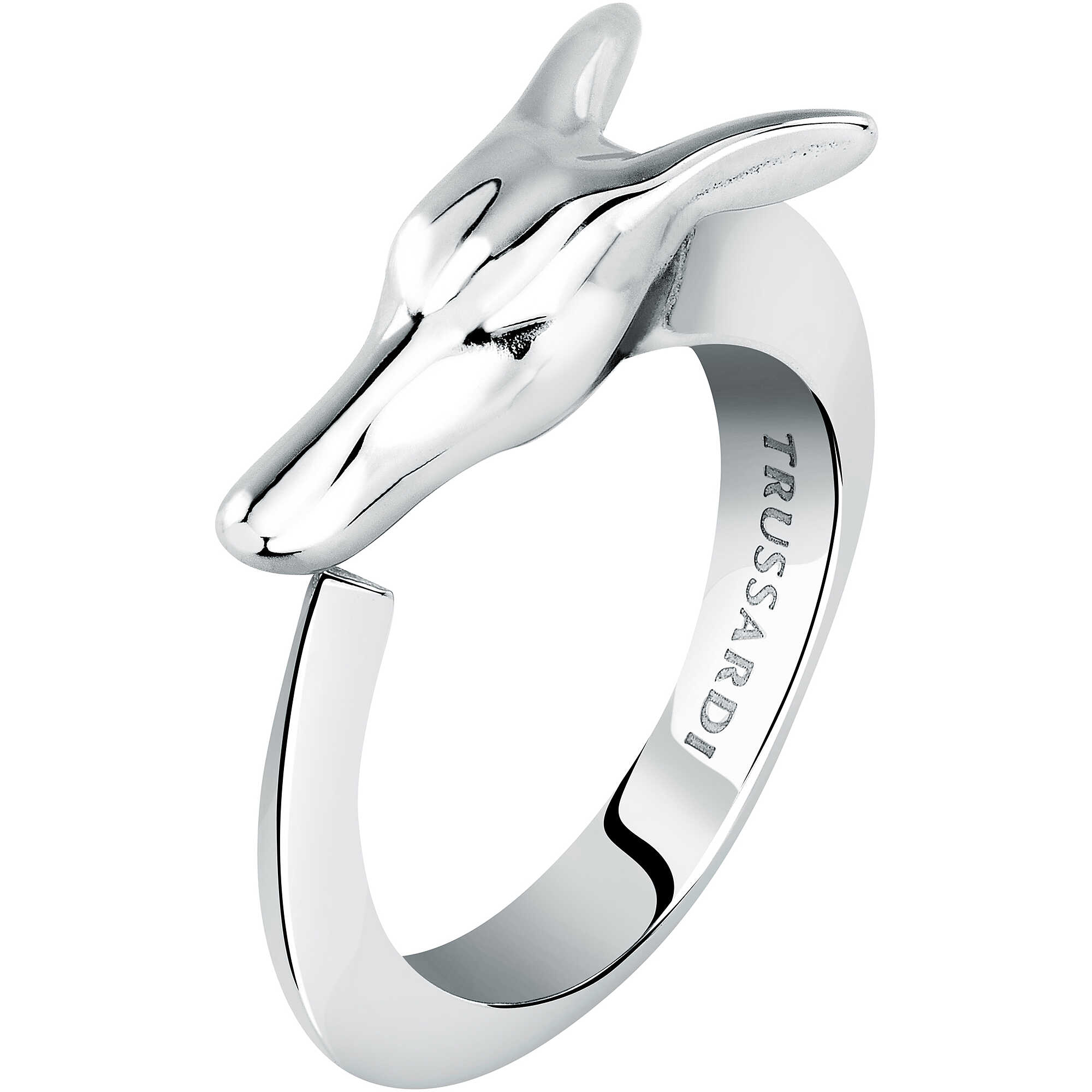 Anello T-Shape in acciaio con pietra - TRUSSARDI