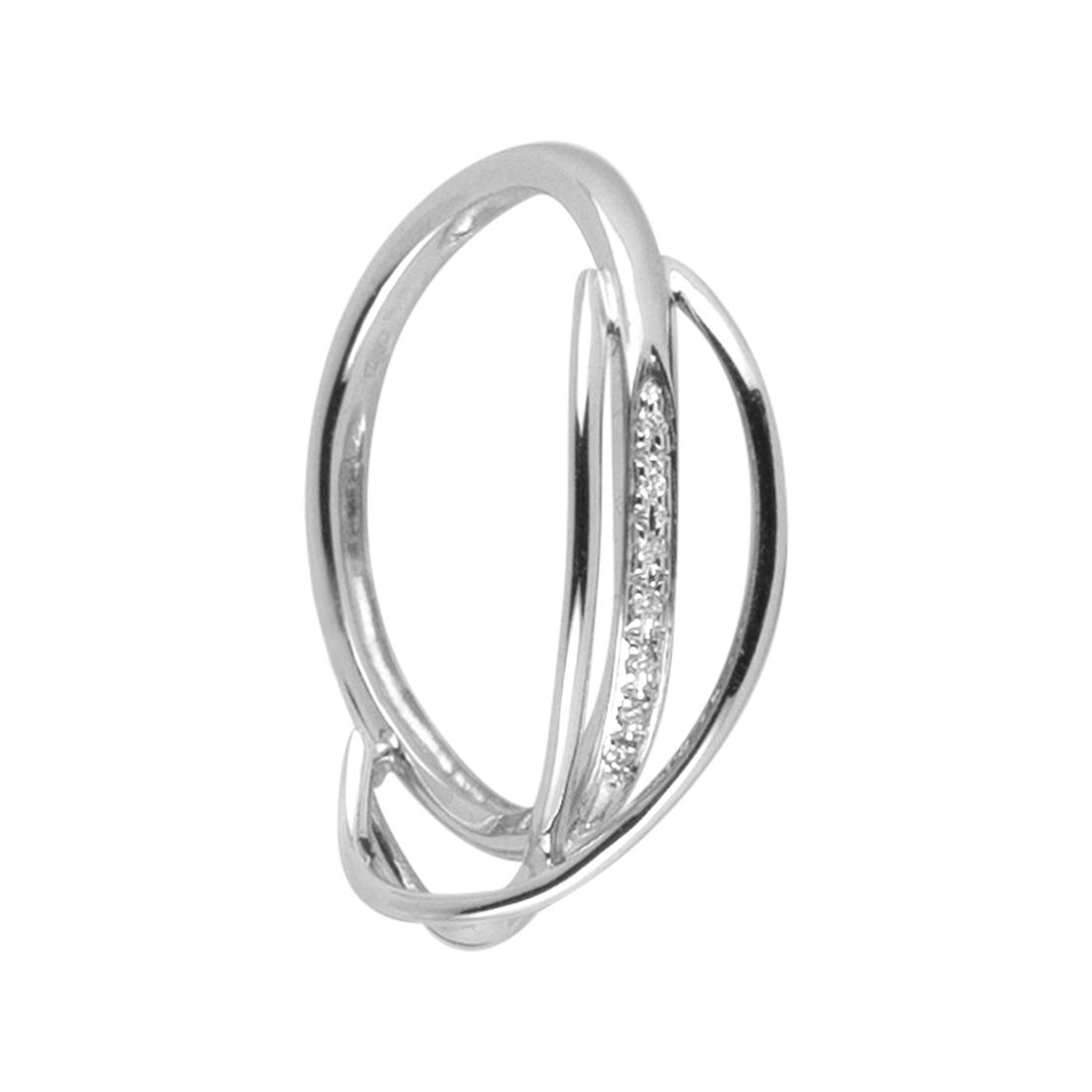 Anello design in oro bianco con diamanti mis 18 - ORO&CO