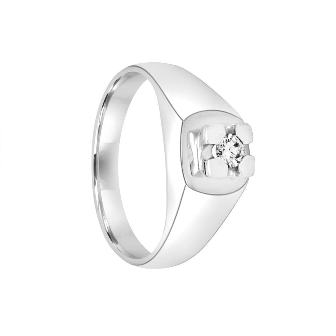 anillo en oro blanco con diamante ct. 0,16 - ORO&CO