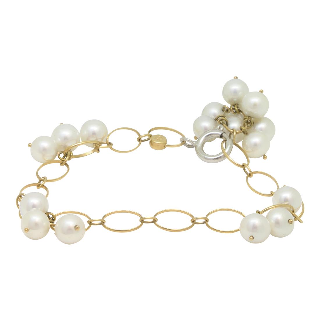 Red gold bracelet with pearls - ROBERTO DEMEGLIO - Luxury Zone