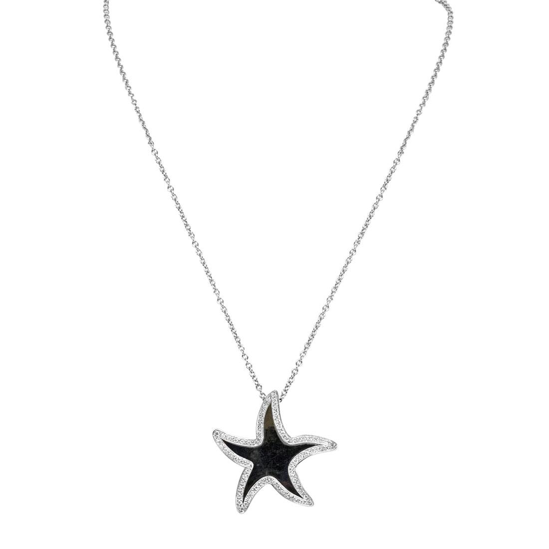 collar en oro blanco con diamante, forma de estrella - ALFIERI & ST. JOHN