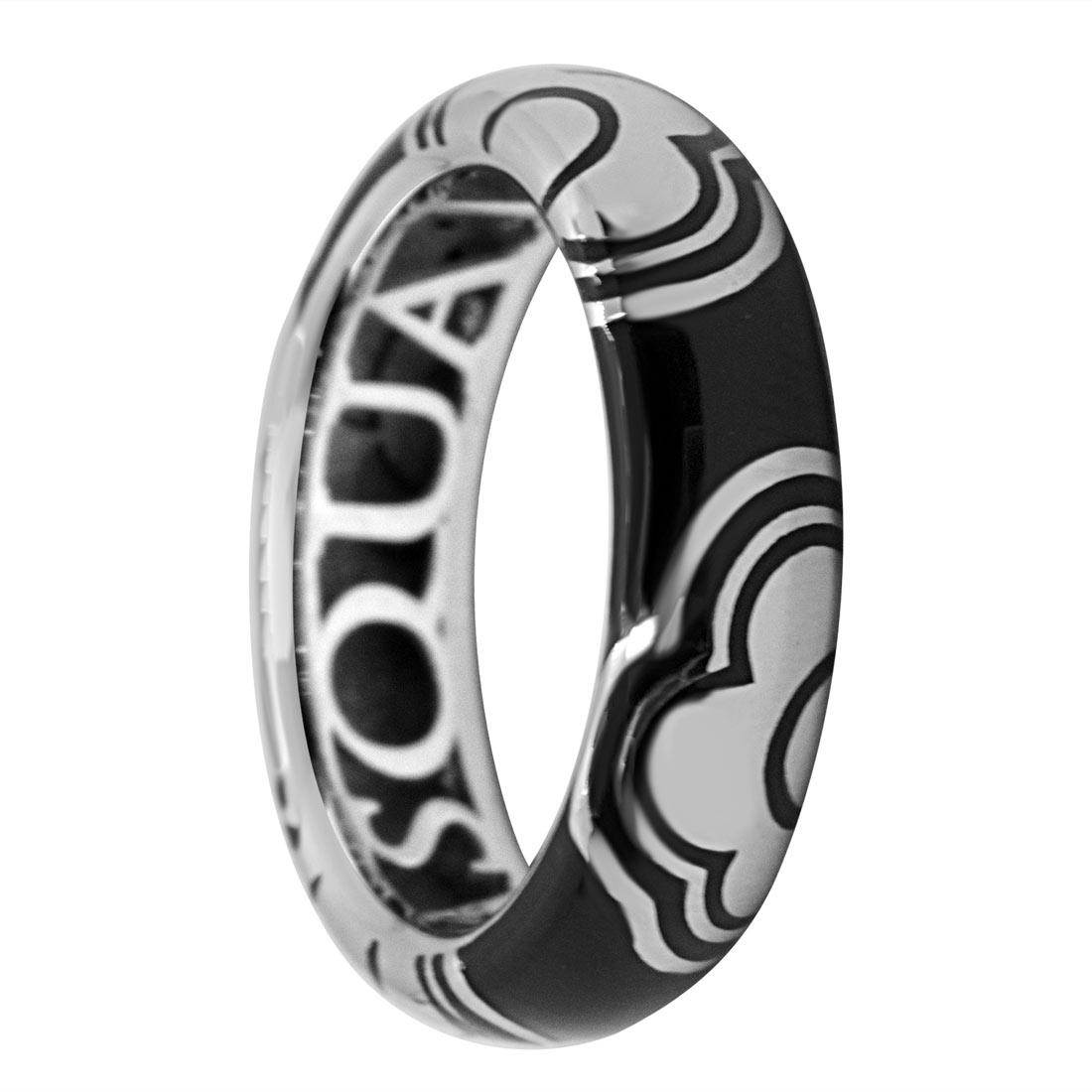 Anello in oro bianco con fiori  - PASQUALE BRUNI