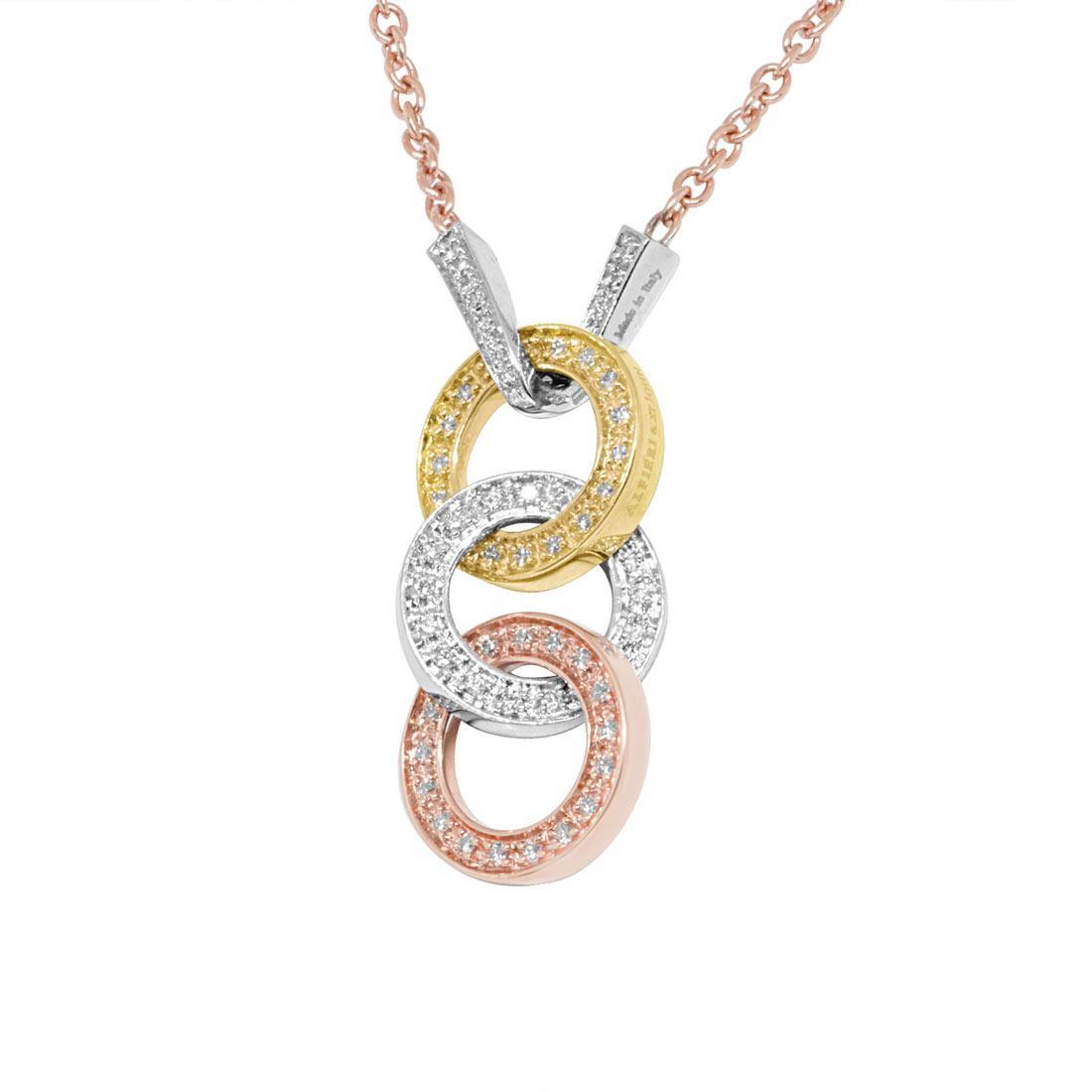 Collana con pendenti cerchio oro e diamanti ct. 0,72 - ALFIERI & ST. JOHN