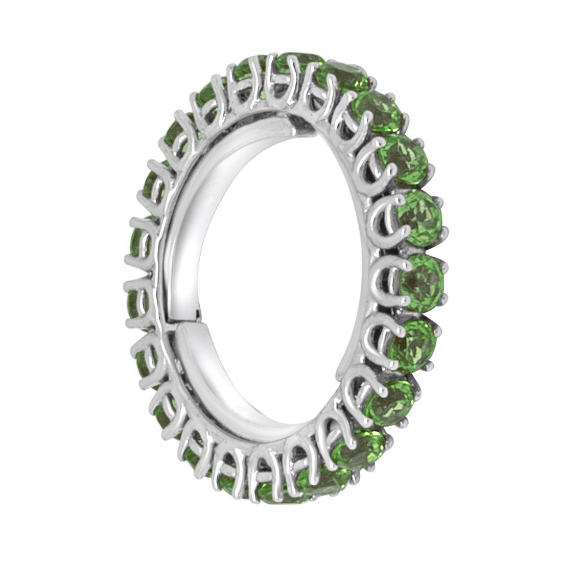 Anillo de oro blanco con topacios verdes - ROBERTO DEMEGLIO