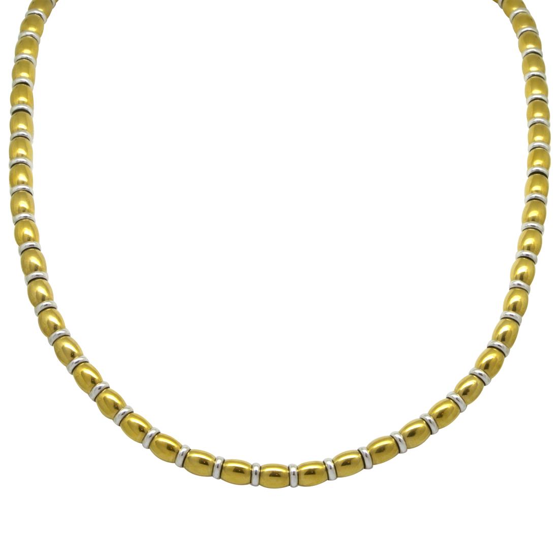 Collar de acero y oro blanco. - ROBERTO DEMEGLIO