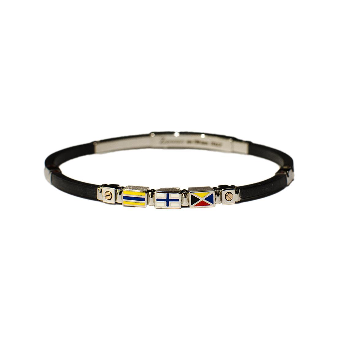 BRACCIALE IN ORO E IN ARGENTO CON CAUCCI&Ugrave; NERO - ZANCAN