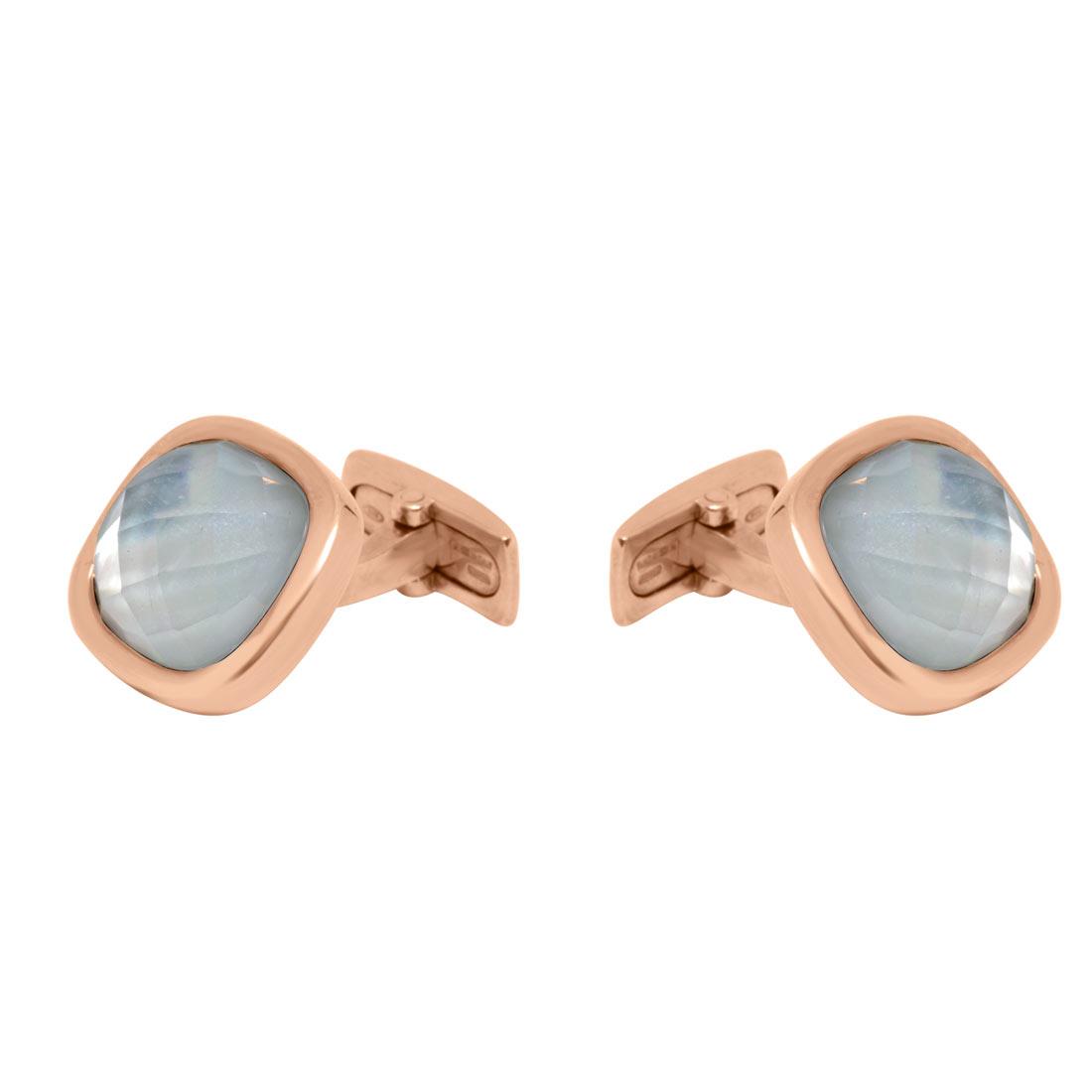 Gemelli in argento con pietra sfaccettata - ALFIERI & ST. JOHN 925