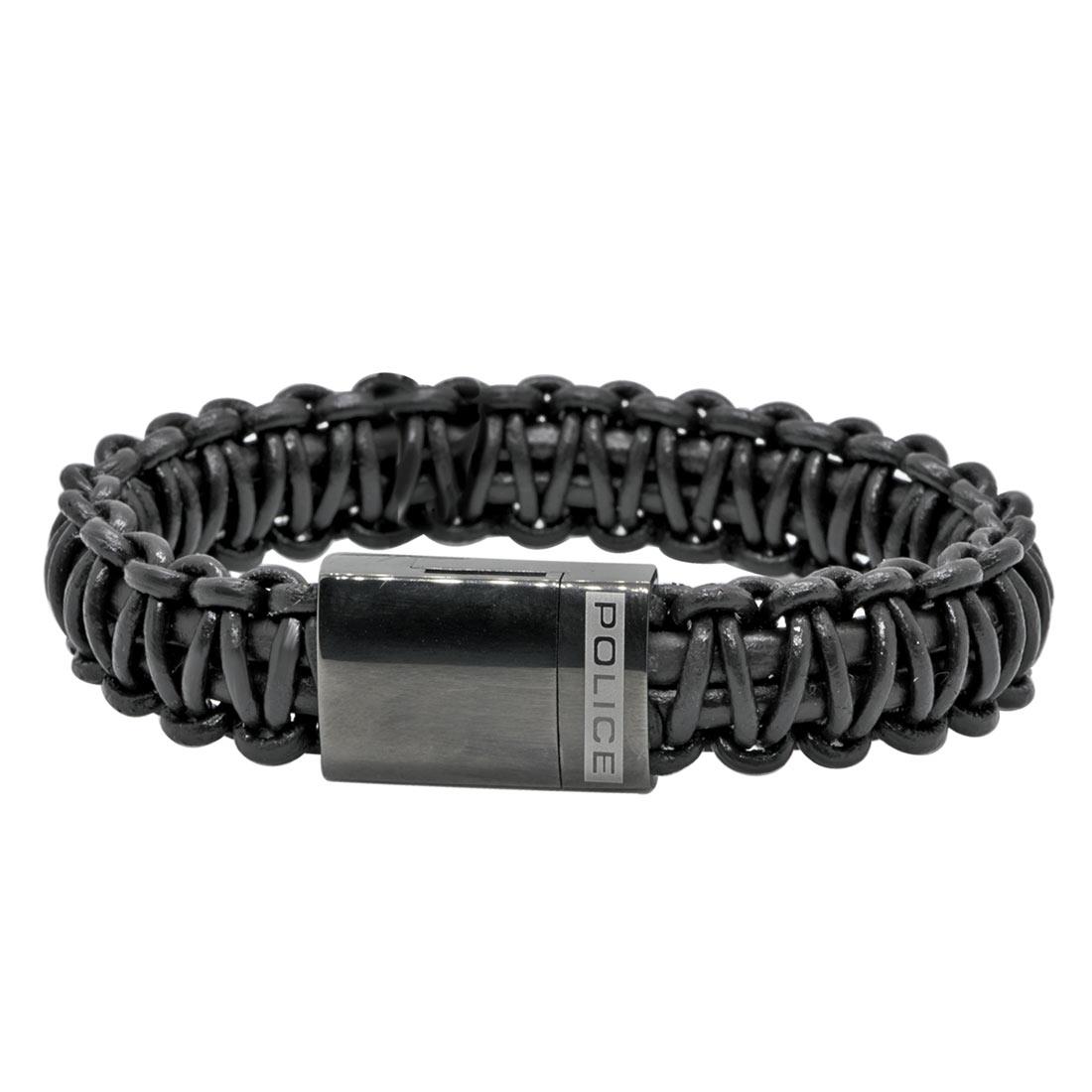 Bracciale Police Roman in acciaio e cuoio misura L - POLICE