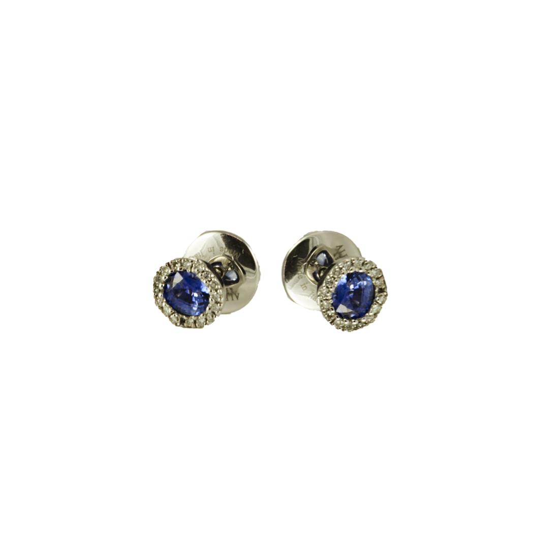 Buy Alfieri & St John earrings in white gold with sapphire and diamonds - ALFIERI & ST. JOHN