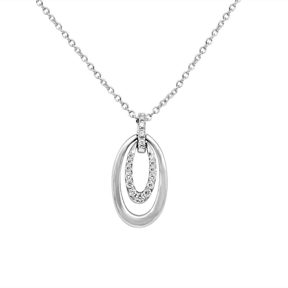 Collier Alfieri & St John in oro bianco con diamanti ct 0,14 - ALFIERI & ST. JOHN