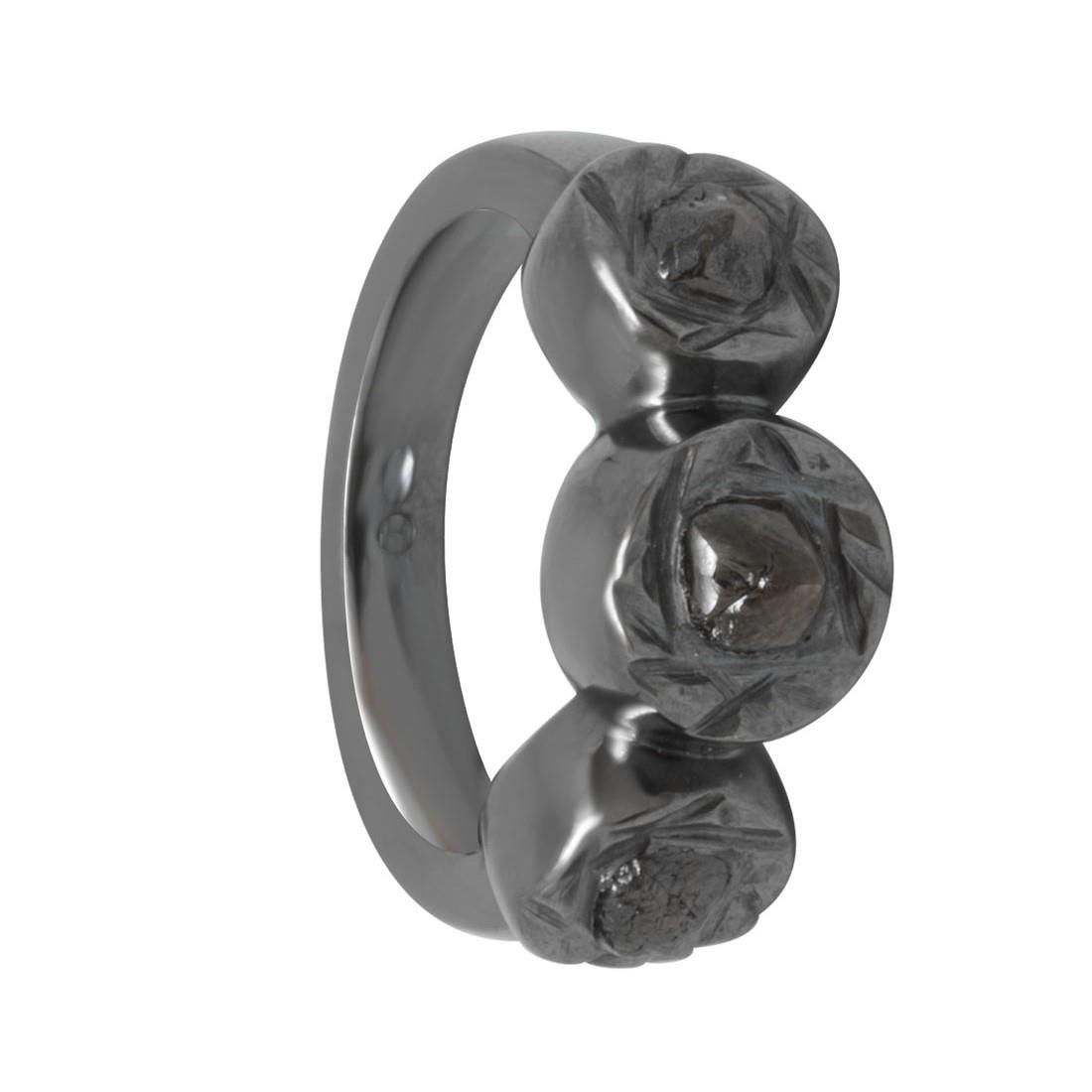 Anello Damiani in argento &egrave; parte della The Maji Collection &egrave; composto da diamanti grezzi 1,70 carati, misura 14 - DAMIANI