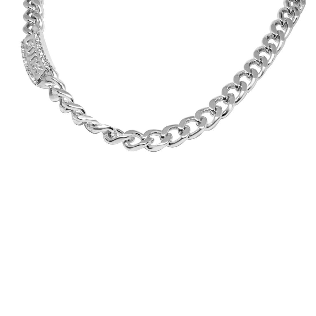 Collana groumette in acciaio con piastrina  - GUESS