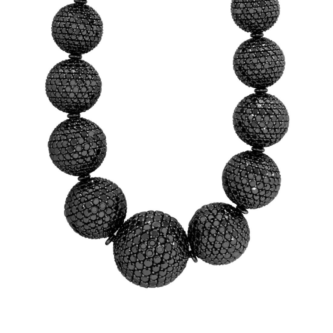 Collana Oro & Co in oro nero con diamanti neri ct 101,00 - ORO&CO