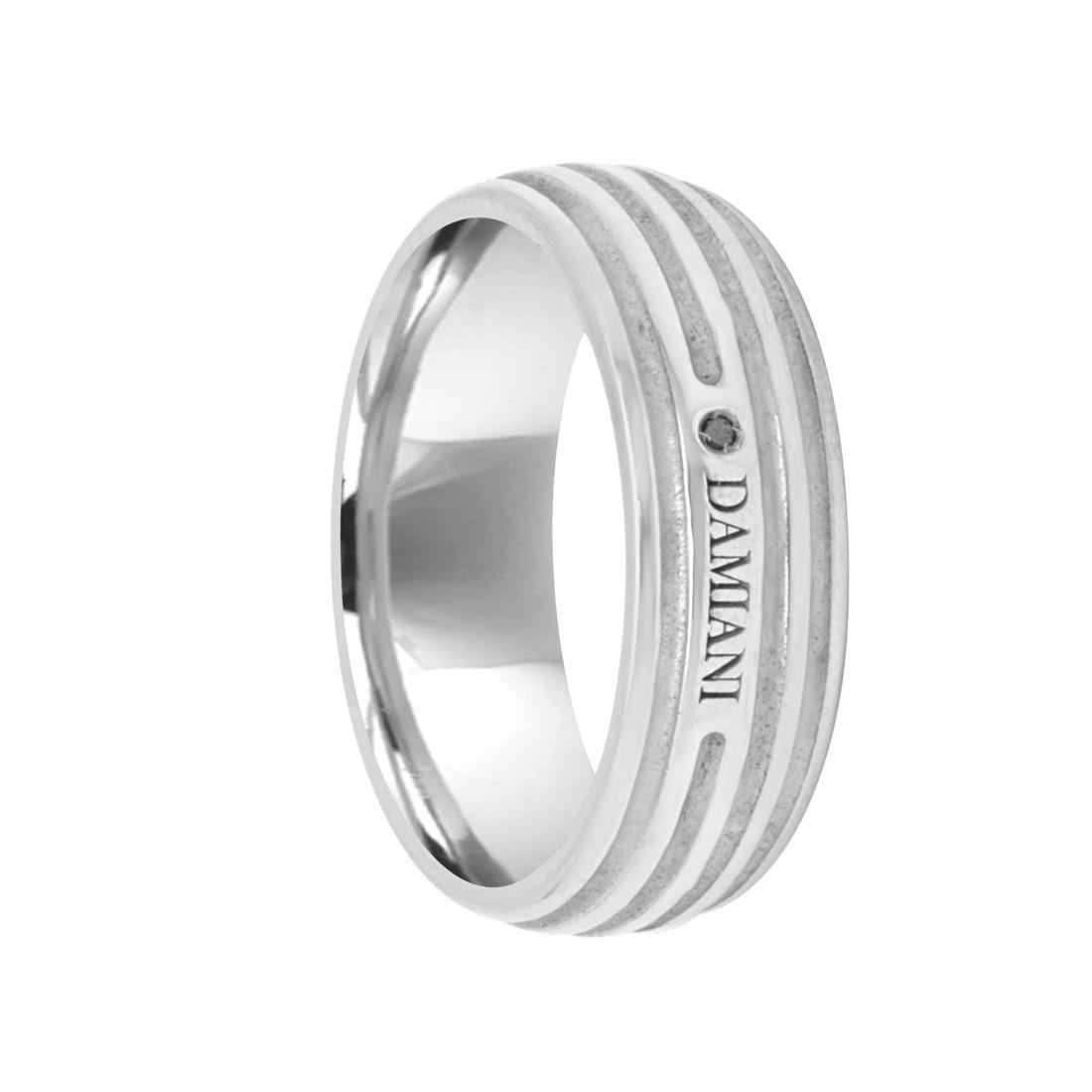 Anello Damiani in argento con diamante black ct 0,008 - DAMIANI