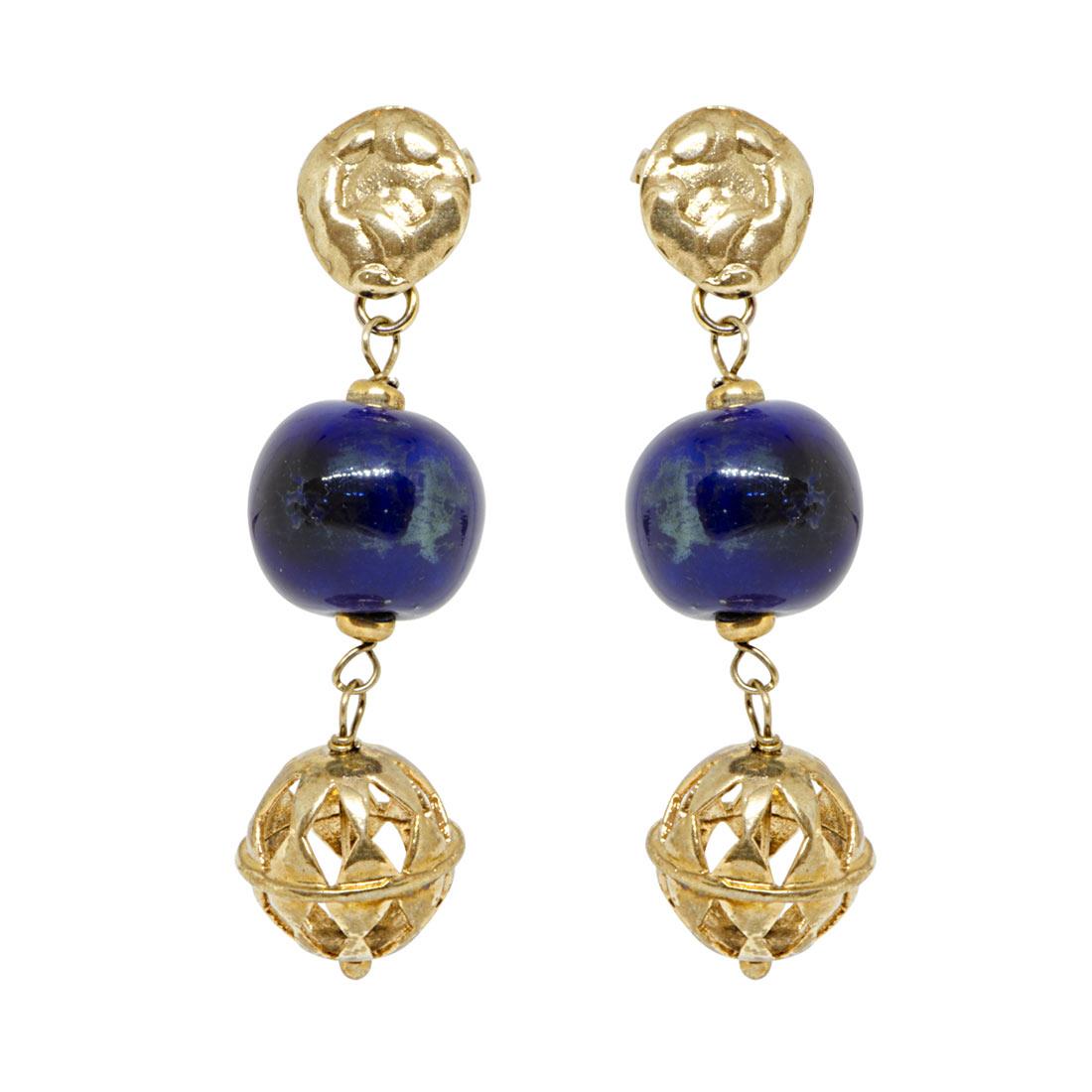 Yellow silver earrings with ceramic rak - ALFIERI & ST. JOHN 925