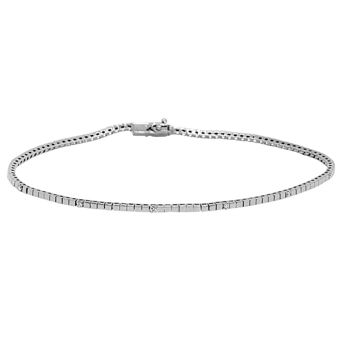 pulsera tennis en oro blanco con diamantes 0,08 ct - ALFIERI & ST. JOHN