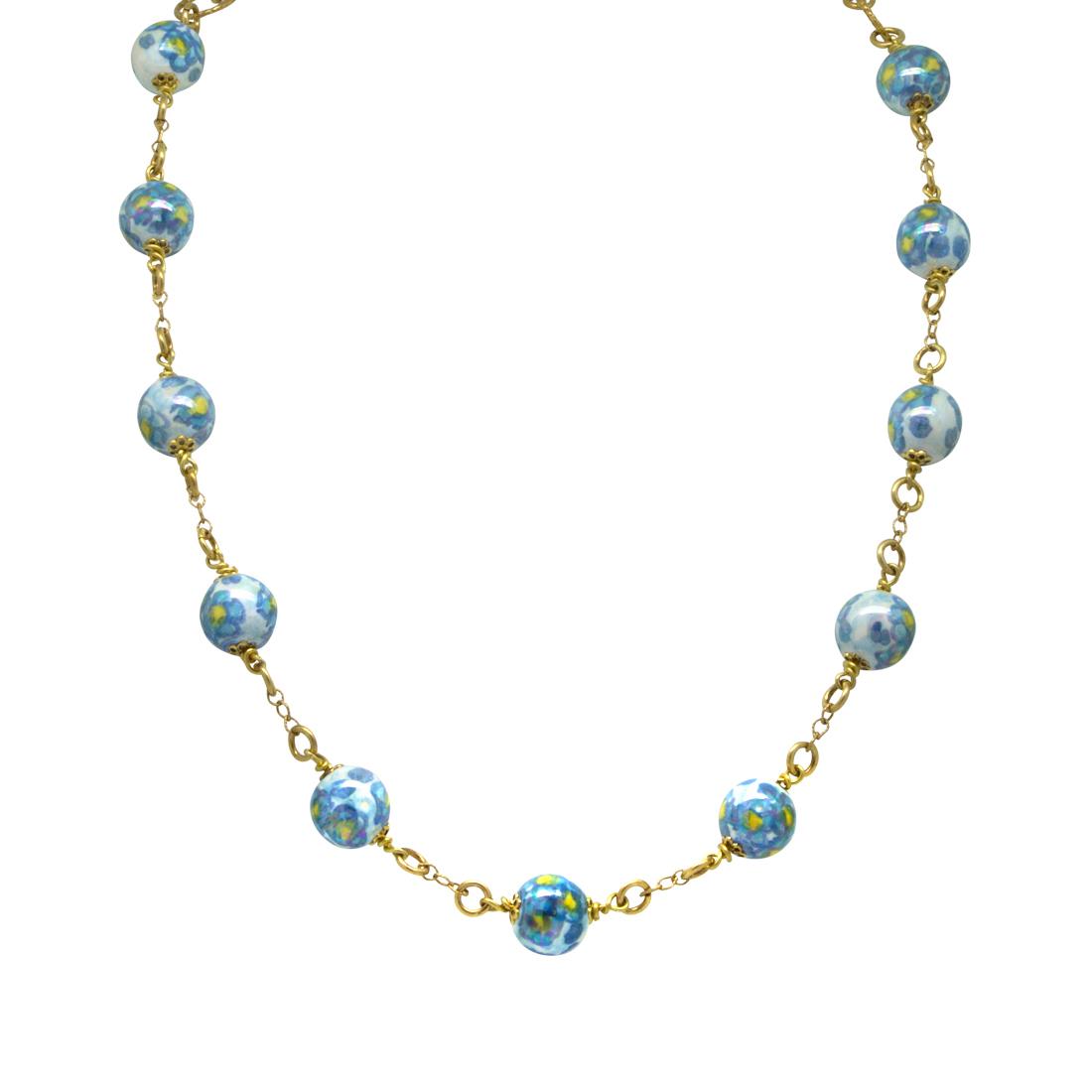 Necklace in silver and ceramic - LE PERLE DI CALTAGIRONE