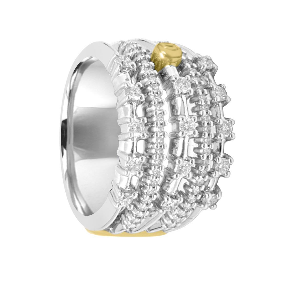 Anello in oro bianco e giallo con diamanti mis 14 - DAMIANI